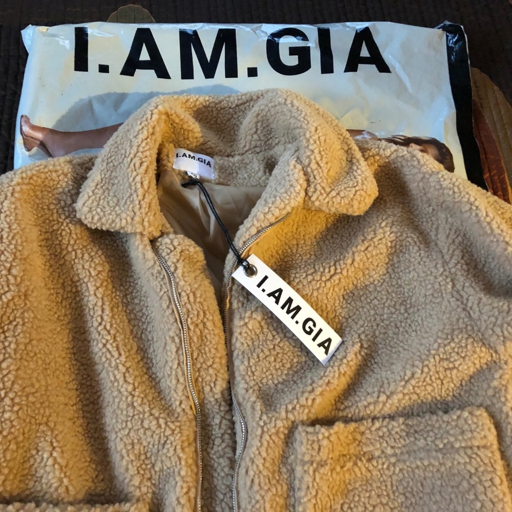 NWT I. AM. GIA. Caramel Pixie Teddy Jacket XS